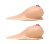 AKAFKKPYXSD Silicone Breast Prosthetic Self-adhesive Women Artificial Fake Boobs Mastectomy Crossdresser Transgender Cosplay Bra Enhancer(EE Cup (1600g/Pair), Nude)