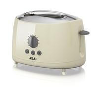 Akai 2 Slice Toaster 700W Electric Wide Slot Compact Cool Touch Cream A20001C N