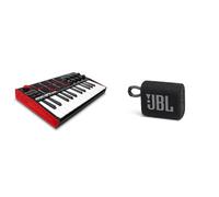 AKAI Professional MPK Mini- 25 Key USB MIDI Keyboard Controller with 8 Backlit Drum Pads, 8 Knobs and Music Production Software Included & JBL GO 3 - Wireless Bluetooth portable speaker