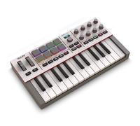 Akai Professional MPK Mini IV 25-Key USB-C MIDI Keyboard Controller, Grey | Velocity-Sensitive Mini Keys, 8 MPC Pads, 360° Knobs, Chord and Scale Mode, for Beat Makers, Music Production