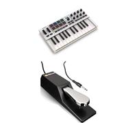 Akai Professional MPK Mini IV and M-AUDIO SP-2 Sustain Pedal Bundle, White