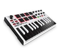 AKAI Professional MPK Mini MKII - 25 Key USB MIDI Keyboard Controller with 8 Drum Pads and Pro Software Suite Included - Limited Edition White Finish