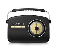 Akai Retro DAB Radio Alarm Clock with LCD Display and Backlight - Black