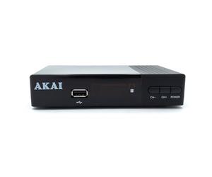 AKAI Terrestrial DTT Receiver - Decoder DTT HD, DVB-T2 and Cable DVB-C, H265 HEVC, 10 bit, HDMI, USB, SCART, 1xLAN, 1000 Channels, TV and Radio, Compatible Dolby Digital, Automatic Search