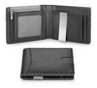 AKAILY Men’s Wallet RFID Business Card Holder Smart Wallets for Men Carbon Fiber Slim Thin Minimalist Wallet-Carbon Black
