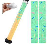 AKAIXI 2 Pack 1.1mm Pro Feel Green Ice Cream Drip Baseball Bat Grip Tapes