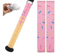 AKAIXI 4 Pack 1.1mm Pro Feel Pink Ice Cream Drip Baseball Bat Grip Tapes