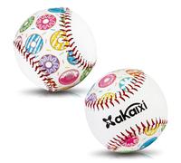 AKAIXI Baseballs PVC 9in Practice Baseball for Training Hitting Lifestyle Decor Ideal Personalized Inspired Gifts for Players Coaches Moms (Pink Donut Baseball, Baseball Set (2 Piece))