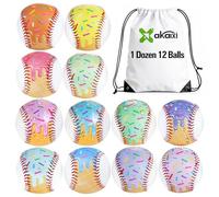 AKAIXI Baseballs PVC 9in Practice Baseball for Training Hitting Unique Lifestyle Decor Ideal Personalized Inspired Gifts for Players Coaches Moms (Ice Cream Drip, Baseball Set (12 Piece))
