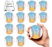 AKAIXI Baseballs PVC 9in Practice Baseball for Training Hitting Unique Lifestyle Decor Ideal Personalized Inspired Gifts for Players Coaches Moms (Blue Drip, Baseball Set (12 Piece))