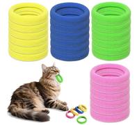AKAIXI Cat Toys 24 PCS, Rubber Cat Chew Toy, Interactive Cat Toys to Kill Time, Colorful Bracelets Bands for Cat
