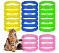 AKAIXI Cat Toys 24 PCS, Rubber Cat Chew Toy, Interactive Cat Toys to Kill Time, Colorful Bracelets Bands for Cat
