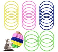 AKAIXI Cat Toys 24 PCS, Rubber Cat Chew Toy, Interactive Cat Toys to Kill Time, Colorful Bracelets Bands for Cat (Jelly Bracelets)