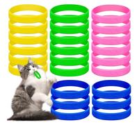 AKAIXI Cat Toys 24 PCS, Rubber Cat Chew Toy, Interactive Cat Toys to Kill Time, Colorful Bracelets Bands for Cat