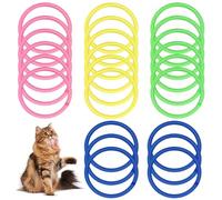 AKAIXI Cat Toys 24 PCS, Rubber Cat Chew Toy, Interactive Cat Toys to Kill Time, Colorful Bracelets Bands for Cat