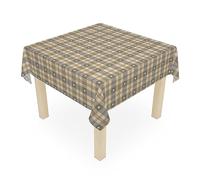 AKAKUS Table Cloth Wipeable Tablecloth PVC Plastic Wipe Clean Waterproof Square Table Cover Protector for Kitchen Picnic Outdoor Indoor (Grey, 137x137.cm (54"x54" inch))