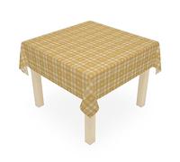 AKAKUS Table Cloth Wipeable Tablecloth PVC Plastic Wipe Clean Waterproof Square Table Cover Protector for Kitchen Picnic Outdoor Indoor (Ochre, 137x137.cm (54"x54" inch))