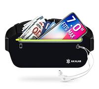 Akalas Ultra Slim Running Belt Waist Pack, No-Bounce Lightweight Fanny Pack, Water Resistant Runner Waist Bag, Adjustable Running Pouch for Gym Workouts, Travel & Outdoor Activities