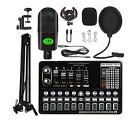 AKALNNB Audio Mixer Podcast Equipment Bundle Live Sound Card V10 Sound Card Set Microphone Mobile Phone Sound Card Live Full Set of Sound Card Equipment Profession
