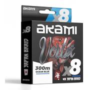 Akami Vortex X8 Braided PE 8 Ply - High Strength Japanese Multifiber, Round Profile - Ideal for Various Fishing Techniques (Ocean Blue, 0.15 mm - 300 m)