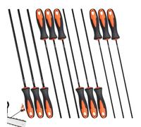 Akamino 12 Pcs Chainsaw Files, 3.2mm/4.0mm/4.8mm/5.5mm Round Chain Saw Sharpener Tool with Non-Slip Handle, Chainsaw Chain Sharpening File for Sharpen Low Profile Saw Chains