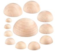Akamino 12 Pcs Half Round Pottery Tools Set,12 Sizes Wooden Hemisphere Ceramic Top Tool,Pottery Plate Press Tool Clay Tools for Crafts,DIY Decorative Project,Making Ceramic Bowl Plate