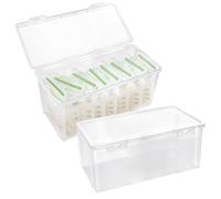 Akamino 2 Pcs Freezer and Fridge Storage Container, Resuable Plastic Milk Yogurt Organizers, Clear PP Breastmilk Storage Bins with Lid for Kitchen