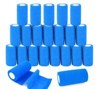 Akamino 20 Rolls Cohesive Bandage 10cm x 4.5m, Blue Elastic Self-Adhesive Bandage, Pet Vet Wrap for Horses, Non-Woven Sports Wrap Tape for First Aid, Wrist & Ankle Protection