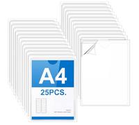 Akamino 25 PCS A4 Adhesive Vertical Plastic Card Sleeves, Transparent Plastic Self-Adhesive Pocket with Top Open, Waterproof Document Sleeves Label Holders for Home, Office, School and Travel