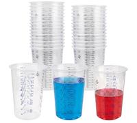 Akamino 30 Pcs Plastic Measuring Cups, 1000 ml/ 35oz Clear Paint Mixing Cups with Double-Sided Scale,Graduated Liquid Cups Bulk for Pigment Mixing,Craft,Kitchen,Lab