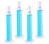 Akamino 4 Packs 500ml Plastic Graduated Cylinder,Transparent Measuring Cylinder Set with Pour Spout, 2-Sided Making Plastic Lab Test Tube for Science Projects, Laboratory Supplies