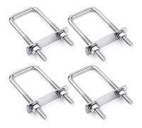 Akamino 4 Pcs M8x40x100mm U Bolts Square Kit,304 Stainless Steel U-Bolts with Frame Plates and Nuts, U Clamp Replacement Parts for Construction, Pipe, Trailer, Automotive, Leaf Spring Fastener
