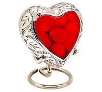 Akanksha Arts Classic Heart Shape Keepsake - with Box and Stand - Lovely Red 7 cm high - 3 cu Inch