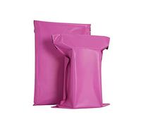 AKAR 10 x 14 Inch Pink Mailing Bags - 1000 Pack of Strong Polythene Posting Mail Bags with Aluminium Adhesive Strip - 55 Microns - Easy Seal, Large 25 x 35cm - For Non-Fragile Items