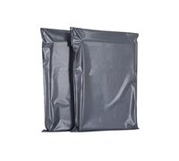 AKAR 14 x 21 Inch Grey Mailing Bags - 50 Pack of Strong Polythene Posting Mail Bags with Aluminium Adhesive Strip - 55 Microns - Easy Seal & Heavy Duty - X-Large 35 x 53cm - For Non-Fragile Items