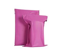 AKAR 14 x 21 Inch Pink Mailing Bags - 25 Pack of Strong Polythene Posting Mail Bags with Aluminium Adhesive Strip - 55 Microns - Easy Seal & Heavy Duty - X-Large 35 x 53cm - For Non-Fragile Items
