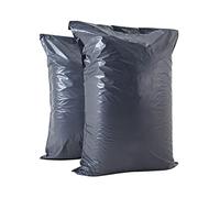 AKAR 17 x 24 Inch Grey Mailing Bags - 500 Pack of Strong Polythene Posting Mail Bags with Aluminium Adhesive Strip - 60 Microns - Easy Seal, X-Large 43 x 61cm - For Non-Fragile Items