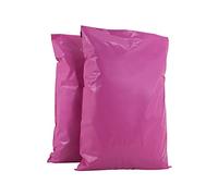 AKAR 19 x 29 Inch Pink Mailing Bags - 200 Pack of Strong Polythene Posting Mail Bags with Aluminium Adhesive Strip - 60 Microns - Easy Seal, XX-Large 48 x 74cm - For Non-Fragile Items