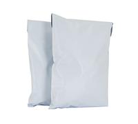 AKAR 6.5 x 9 Inch White Mailing Bags - 50 Pack of Strong Polythene Posting Mail Bags with Aluminium Adhesive Strip - 55 Microns - Easy Seal, 16.5 x 23cm A5 - For Non-Fragile Items