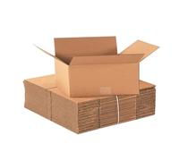 AKAR Small Parcel Shipping Boxes | 350x250x160mm Strong Single Wall Brown Cardboard Box with Deep Design | Fits Royal Mail Small Parcel | UK-Made (25)