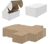 AKAR White Cardboard Die Cut Boxes Mailer Corrugated Cardboard Small Postal Shipping Box for Mailing Packaging Boxes Easy to Assemble Parcel Gifts Packet 150 x 60 x 60 mm | 6"x2.5"x 2.5" (5)