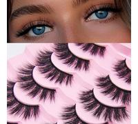AKARABEAUTYLASHES False Eyelashes 7 Pairs 3D Strip Faux Mink Eyelash Natural Lashes Fluffy Wispy(3D-BN02)