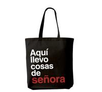AKARURE Tote Bag Cotton Here I Carry Lady Things Original Gift Woman 38x42