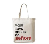 AKARURE Tote Bag Cotton Here I Carry Lady Things Original Gift Woman 38x42