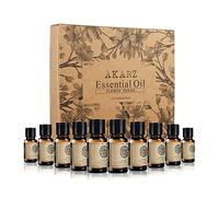 AKARZ Flower Series 10x10ML Sets Essential Oils Lavender Jasmine Rose Ylang Ylang Neroli Frangipani Lotus Peony Osmanthus Violet Essential Oil Pack of 10 for Massage,SPA, Aromatherapy