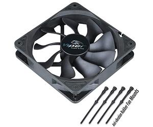 Akasa 120mm Viper Black Fan, PWM Case Fan, HDB Long Lifespan Bearing, Anti-Vibration Rubber Mounts Included, High Airflow S-FLOW Fan for Heatsink, CPU cooling and Ventilation, AK-FN065