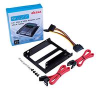 Akasa 2.5" SSD & HDD Adapter with SATA Cables | 4-in-1 | SATA Power Y-Splitter Cable | 180° to 180° & 90° to 180° SATA 3.0 Data Cables | 3.5” to 2.5” Mounting Bracket | AK-HDA-11