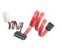 Akasa 20cm SATA Cable for Slimline Opticals | SATA Data & SATA Power Cable Converter | 200mm | AK-CB050