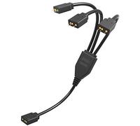 Akasa 3-Pin Addressable RGB LED Splitter and Extension Cable | 1-to-3 aRGB LED Splitter | 3-Pin Connector | 1 Female to 3 Male | 50cm | AK-CBLD07-50BK