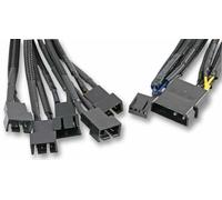 AKASA - 5x PWM Fan Power Splitter Lead from 4 Pin Molex, 45cm Braided Cable